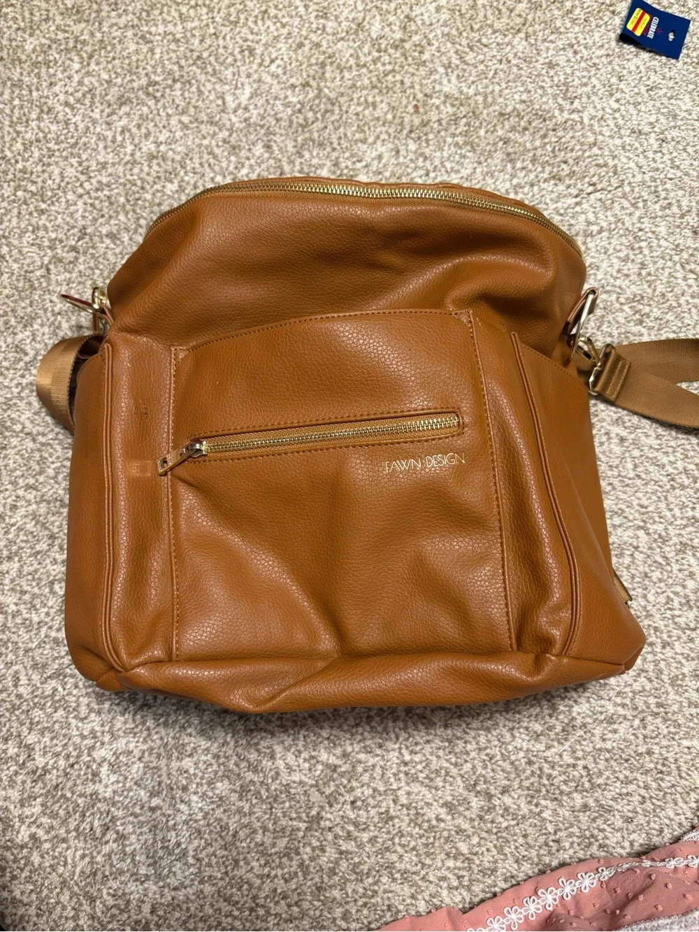 Fawn Design Caramel Brown Leather Shoulder Bag